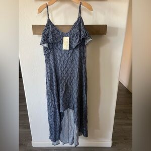 Rewind| Boho Maxi Dress in High-Low Style, Size XXL•••Navy Tones NWT